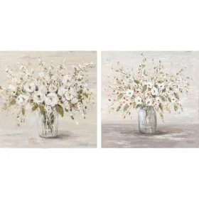 Cadre DKD Home Decor 90 x 2,4 x 90 cm Vase Shabby Chic (2 Unités) de DKD Home Decor, Impressions sur toile - Réf : S3018081, ...