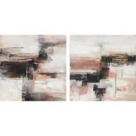 Pintura DKD Home Decor 90 x 2,4 x 90 cm Abstrato Moderno (2 Unidades) de DKD Home Decor, Impressões sobre tela - Ref: S301808...