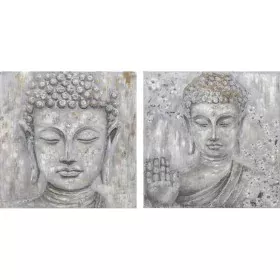 Pintura DKD Home Decor 100 x 2,4 x 100 cm Buda Oriental (2 Unidades) de DKD Home Decor, Impressões sobre tela - Ref: S3018085...