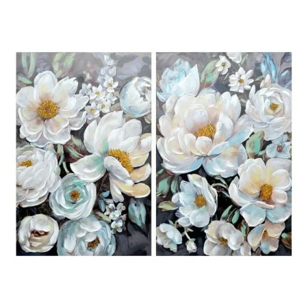 Pintura DKD Home Decor Bloemen 80 x 3 x 120 cm Romântico (2 Unidades) de DKD Home Decor, Impressões sobre tela - Ref: S301831...