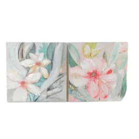 Cuadro DKD Home Decor 80 x 3,5 x 80 cm Flores Shabby Chic (2 Unidades) de DKD Home Decor, Impresiones sobre lienzo - Ref: S30...