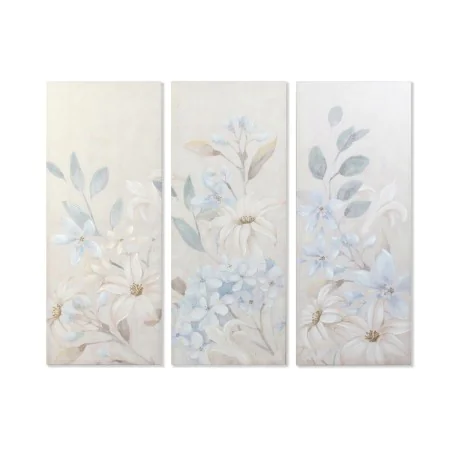 Painting DKD Home Decor Flowers 55 x 3 x 135 cm Shabby Chic (3 Pieces) by DKD Home Decor, Prints on Canvas - Ref: S3018416, P...