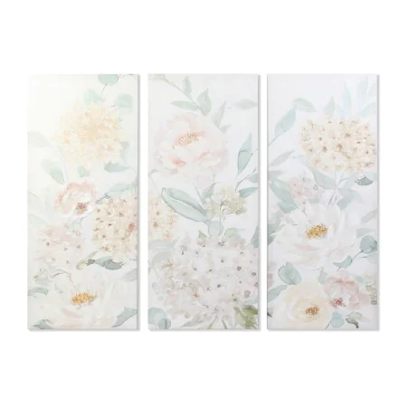 Cadre DKD Home Decor Fleurs 55 x 3 x 135 cm Shabby Chic (3 Pièces) de DKD Home Decor, Impressions sur toile - Réf : S3018417,...