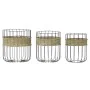 Set de basket DKD Home Decor Noir Naturel Métal Fibre naturelle 35 x 35 x 40 cm 3 Pièces de DKD Home Decor, Boîtes et coffres...