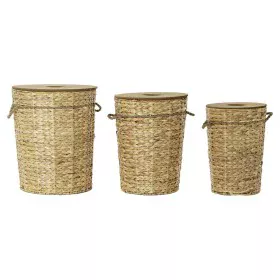 Set de basket DKD Home Decor Marron Clair 44 x 44 x 54 cm Bois Métal 3 Pièces de DKD Home Decor, Boîtes et coffres de rangeme...