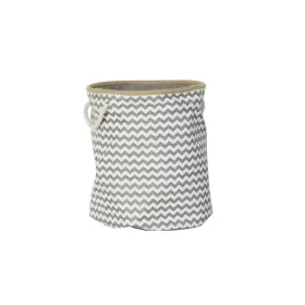 Panier DKD Home Decor Blanc Gris Jute Zigzag Boho 38 x 38 x 45 cm de DKD Home Decor, Boîtes - Réf : S3018575, Prix : 18,94 €,...