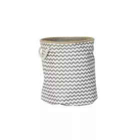 Basket DKD Home Decor White Grey Jute Zigzag Boho 38 x 38 x 45 cm by DKD Home Decor, Boxes - Ref: S3018575, Price: 18,94 €, D...