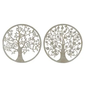 Decoração de Parede DKD Home Decor Árvore Dourado Branco Índio 60 x 1 x 60 cm (2 Unidades) de DKD Home Decor, Adornos - Ref: ...