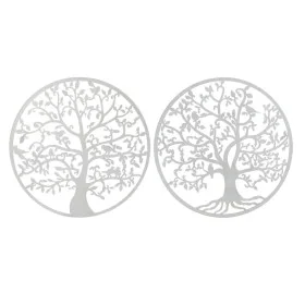 Décoration murale DKD Home Decor Blanc Multicouleur Arbre Cottage 99 x 1 x 99 cm (2 Unités) de DKD Home Decor, Objets de déco...