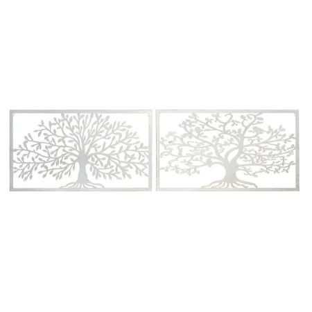 Decoración de Pared DKD Home Decor 84,5 x 1 x 49 cm Árbol Blanco Cottage (2 Unidades) de DKD Home Decor, Adornos - Ref: S3018...