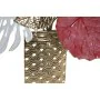 Wanddekoration DKD Home Decor Rosa Gold Metall Weiß Blomster Tropical (66 x 13 x 74 cm) von DKD Home Decor, Ornamente - Ref: ...