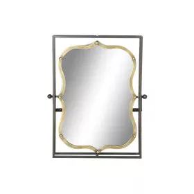 Wall mirror DKD Home Decor Black Metal Golden (51.5 x 12 x 65 cm) by DKD Home Decor, Wall-Mounted Mirrors - Ref: S3019229, Pr...