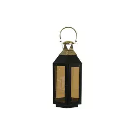 Lantern DKD Home Decor Black Crystal Iron Golden (22 x 20 x 46 cm) by DKD Home Decor, Candelabras and candle holders - Ref: S...