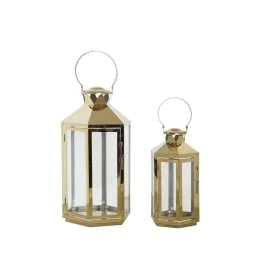 Farol DKD Home Decor 24 x 21 x 46 cm Cristal Dorado Acero Oriental de DKD Home Decor, Candelabros y portavelas - Ref: S301942...