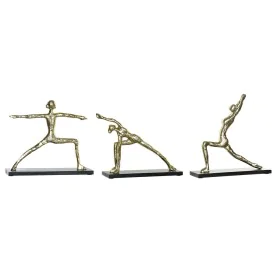 Figura Decorativa DKD Home Decor 33 x 10 x 35 cm Negro Dorado Indio Yoga (3 Unidades) de DKD Home Decor, Adornos - Ref: S3019...