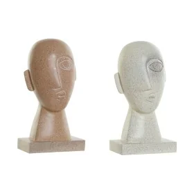 Figura Decorativa DKD Home Decor Bege Terracota Face 14,5 x 10,5 x 27,5 cm (2 Unidades) de DKD Home Decor, Adornos - Ref: S30...