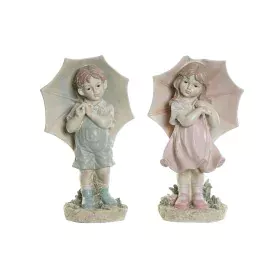 Figurine Décorative DKD Home Decor 28 x 20 x 48,5 cm Bleu Rose Enfant (2 Unités) de DKD Home Decor, Objets de décoration - Ré...