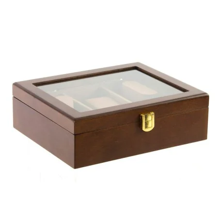 Jewelry box DKD Home Decor Brown Wood Crystal MDF Wood 21 x 18 x 8 cm by DKD Home Decor, Wardrobe Jewellery Organisers - Ref:...