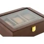 Boîte à bijoux DKD Home Decor Marron Bois Verre Bois MDF 21 x 18 x 8 cm de DKD Home Decor, Organiseurs de bijoux - Réf : S302...