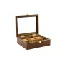 Boîte à bijoux DKD Home Decor Marron Bois Verre Bois MDF 21 x 18 x 8 cm de DKD Home Decor, Organiseurs de bijoux - Réf : S302...