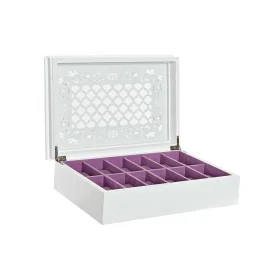 Caja-Joyero DKD Home Decor Relojes 29 x 20 x 9,5 cm Cristal Lila Blanco Madera MDF de DKD Home Decor, Organizadores de joyas ...