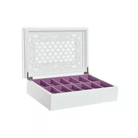 Guarda-Joias DKD Home Decor Relógios 29 x 20 x 9,5 cm Cristal Lilás Branco Madeira MDF de DKD Home Decor, Organizadores de jo...