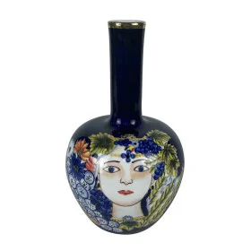 Vase DKD Home Decor Face Porcelain Blue Multicolour 17 x 17 x 30 cm by DKD Home Decor, Vases - Ref: S3020494, Price: 34,92 €,...