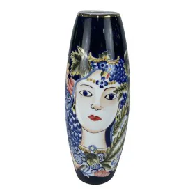 Vase DKD Home Decor 14 x 14 x 39 cm Visage Porcelaine Bleu Multicouleur de DKD Home Decor, Vases - Réf : S3020495, Prix : 32,...