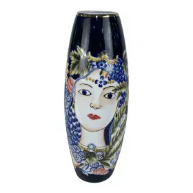 Vase DKD Home Decor 14 x 14 x 39 cm Face Porcelain Blue Multicolour by DKD Home Decor, Vases - Ref: S3020495, Price: 32,05 €,...