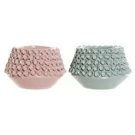 Vase DKD Home Decor Fleur Rose Turquoise Grès 20 x 20 x 13 cm méditerranéen (2 Unités) de DKD Home Decor, Vases - Réf : S3020...