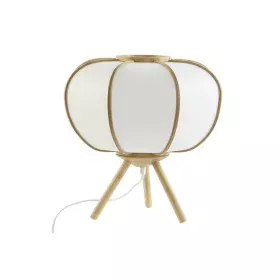 Lámpara de mesa DKD Home Decor 34 x 34 x 33 cm Natural Blanco Bambú 220 V 50 W de DKD Home Decor, Lámparas de mesa y mesilla ...