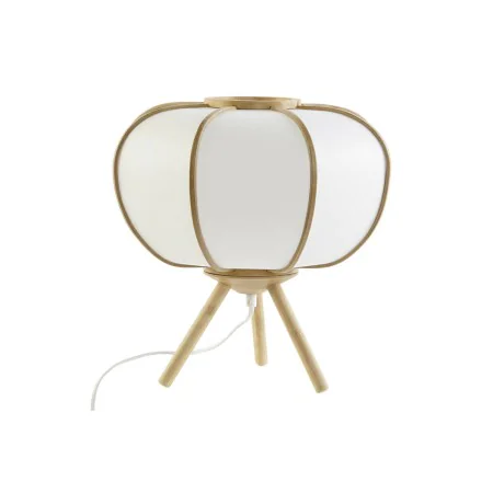 Lampe de bureau DKD Home Decor 34 x 34 x 33 cm Naturel Blanc Bambou 220 V 50 W de DKD Home Decor, Lampes de chevet - Réf : S3...