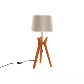 Tischlampe DKD Home Decor Braun Beige Polyester Holz 220 V 50 W von DKD Home Decor, Tisch- & Nachttischlampen - Ref: S3020719...