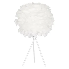 Lámpara de mesa DKD Home Decor Blanco Metal Pluma (42 x 42 x 60 cm) de DKD Home Decor, Lámparas de mesa y mesilla de noche - ...