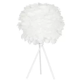 Lámpara de mesa DKD Home Decor Blanco Metal Pluma (42 x 42 x 60 cm) de DKD Home Decor, Lámparas de mesa y mesilla de noche - ...