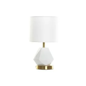 Lâmpada de mesa DKD Home Decor Branco Poliéster Metal Cerâmica 220 V Dourado 50 W (20 x 20 x 37 cm) de DKD Home Decor, Candee...