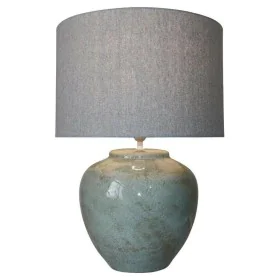 Lampe de bureau DKD Home Decor Toile Céramique Gris (42 x 42 x 60 cm) de DKD Home Decor, Lampes de chevet - Réf : S3020919, P...