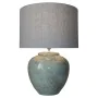 Lampe de bureau DKD Home Decor Toile Céramique Gris (42 x 42 x 60 cm) de DKD Home Decor, Lampes de chevet - Réf : S3020919, P...