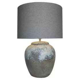 Lampada da tavolo DKD Home Decor Tela Ceramica Grigio (38 x 38 x 60 cm) di DKD Home Decor, Lampade da tavolo e abat-jour - Ri...