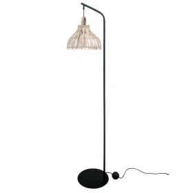 Stehlampe DKD Home Decor Schwarz Metall Braun Rattan (40 x 40 x 160 cm) von DKD Home Decor, Standleuchten & Deckenfluter - Re...