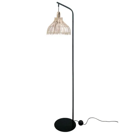 Lámpara de Pie DKD Home Decor Negro Metal Marrón Ratán (40 x 40 x 160 cm) de DKD Home Decor, Lámparas de pie - Ref: S3020949,...