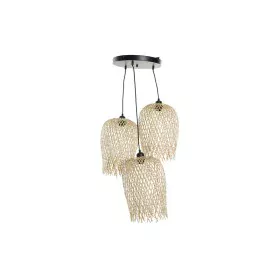 Candeeiro de teto DKD Home Decor Preto Marrom claro Metal Bambu 50 W Tropical 220 V 30 x 30 x 94 cm de DKD Home Decor, Ilumin...