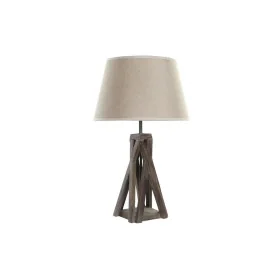 Lampada da tavolo DKD Home Decor Legno Cotone Marrone scuro (35 x 35 x 56 cm) di DKD Home Decor, Lampade da tavolo e abat-jou...