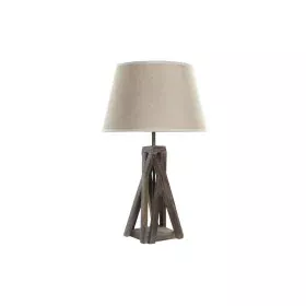 Lampe de bureau DKD Home Decor Bois Coton Brun foncé (35 x 35 x 56 cm) de DKD Home Decor, Lampes de chevet - Réf : S3020962, ...