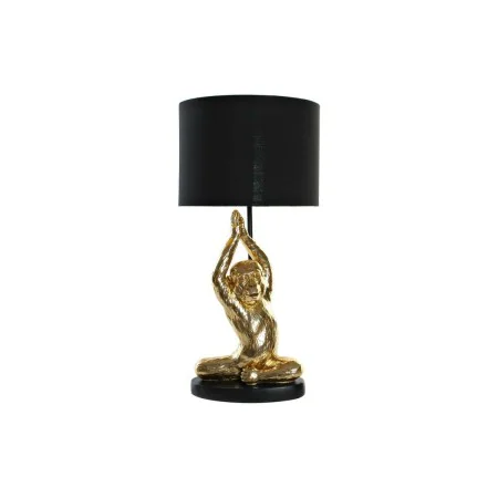 Lampe de bureau DKD Home Decor Noir Doré Polyester Résine Singe (25 x 25 x 48 cm) de DKD Home Decor, Lampes de chevet - Réf :...