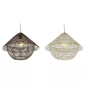 Candeeiro de teto DKD Home Decor Branco Castanho Preto Natural Metal Corda Plástico 50 W 220 V Urbana 38 x 38 x 27 cm (2 Unid...