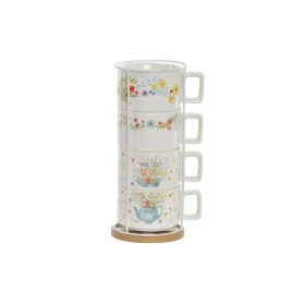 Conjunto de Chávenas de Café DKD Home Decor Multicolor Metal Bambu Dolomite 260 ml de DKD Home Decor, Canecas - Ref: S3021145...