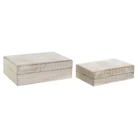 Set di Scatole Decorative DKD Home Decor Legno di mango 25 x 17 x 8 cm Decapaggio (2 Unità) di DKD Home Decor, Scatole decora...