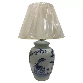 Tischlampe DKD Home Decor Blau Weiß Porzellan Elefant (40 x 40 x 60 cm) von DKD Home Decor, Tisch- & Nachttischlampen - Ref: ...