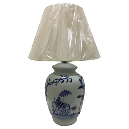 Tischlampe DKD Home Decor Blau Weiß Porzellan Elefant (40 x 40 x 60 cm) von DKD Home Decor, Tisch- & Nachttischlampen - Ref: ...